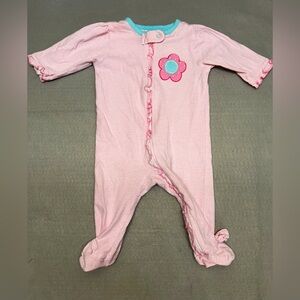 Gerber 0-3m girls newborn footies- pink/blue flower